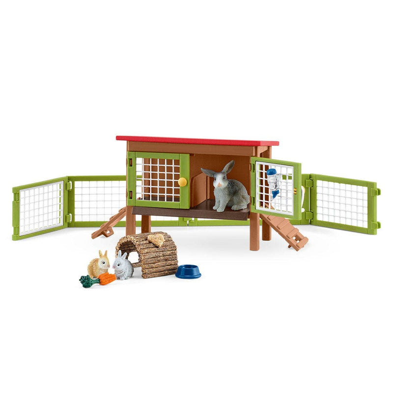 Schleich - Rabbit Hutch Farm Figurine Toys Play Set