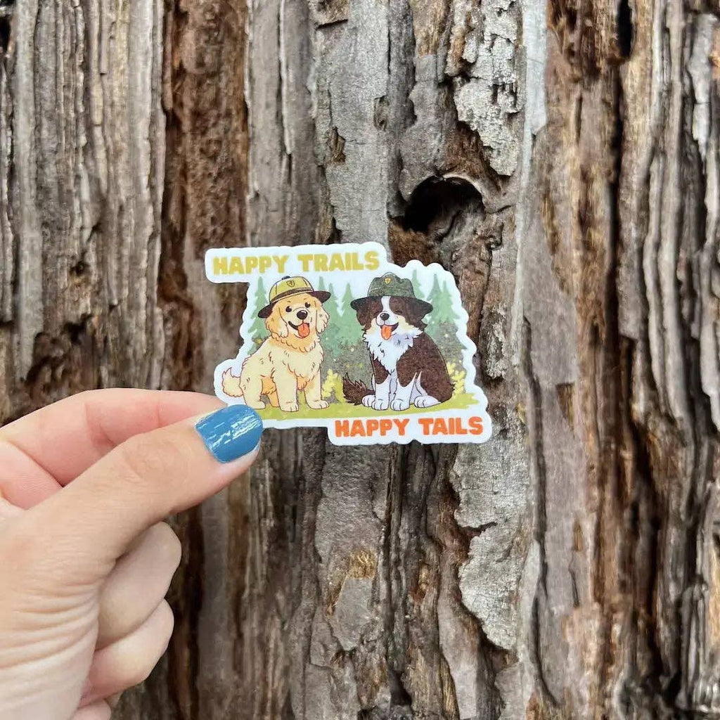 Stick With Finn - Happy Trails Happy Tails Sticker: 2.7 x 2 in – The ...