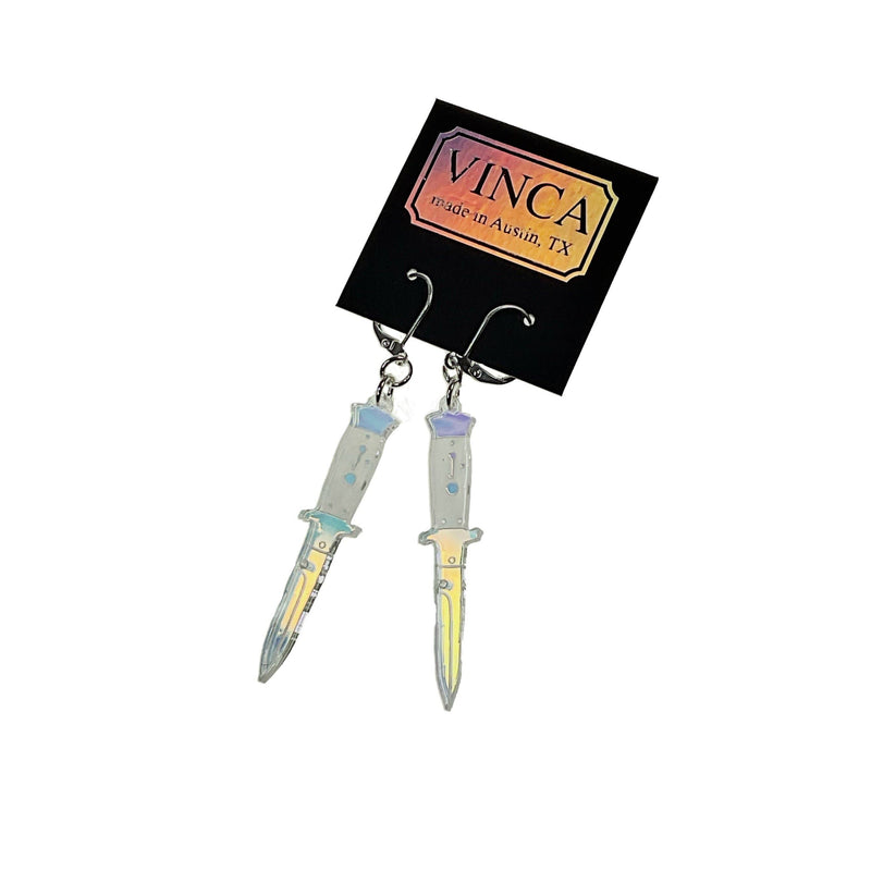 Vinca - A Knife Less Ordinary Iridescent Hook Earrings