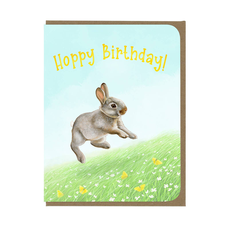 Amy Rose Moore Illustration - BIRTHDAY - Hoppy Birthday Bunny - Greeting Card 