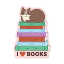 Seltzer Goods - Book Stack Cat Sticker