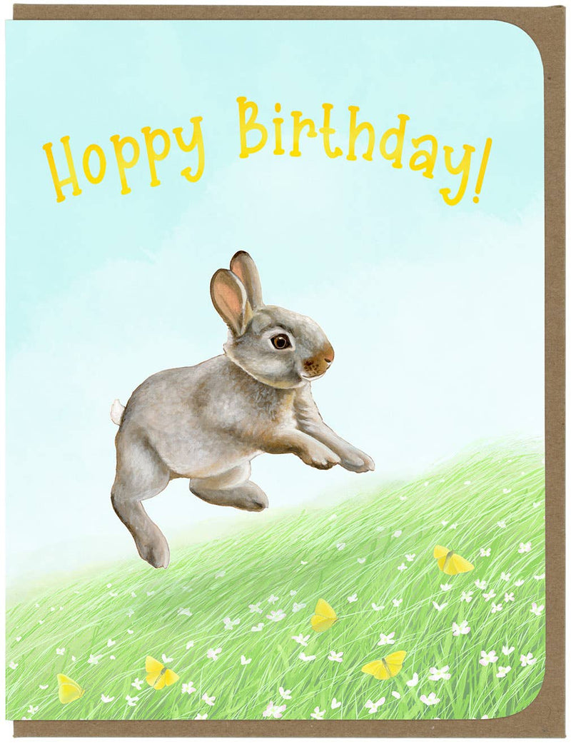 Amy Rose Moore Illustration - BIRTHDAY - Hoppy Birthday Bunny - Greeting Card 